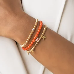 Pure Gold Tiny Multi-Charm on Gold Beads