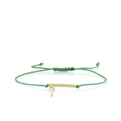 Pure Gold Tiny Palm Tree Cord Bracelet