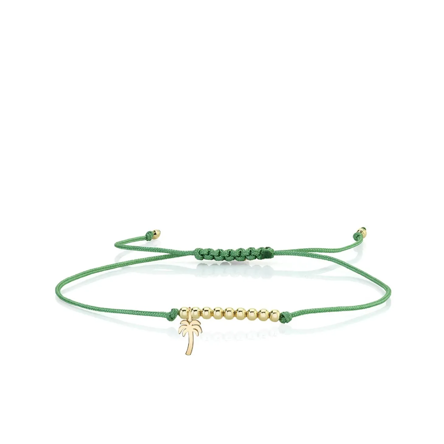 Pure Gold Tiny Palm Tree Cord Bracelet