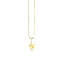 Pure Gold Tiny Star Of David Marquise Eye Charm