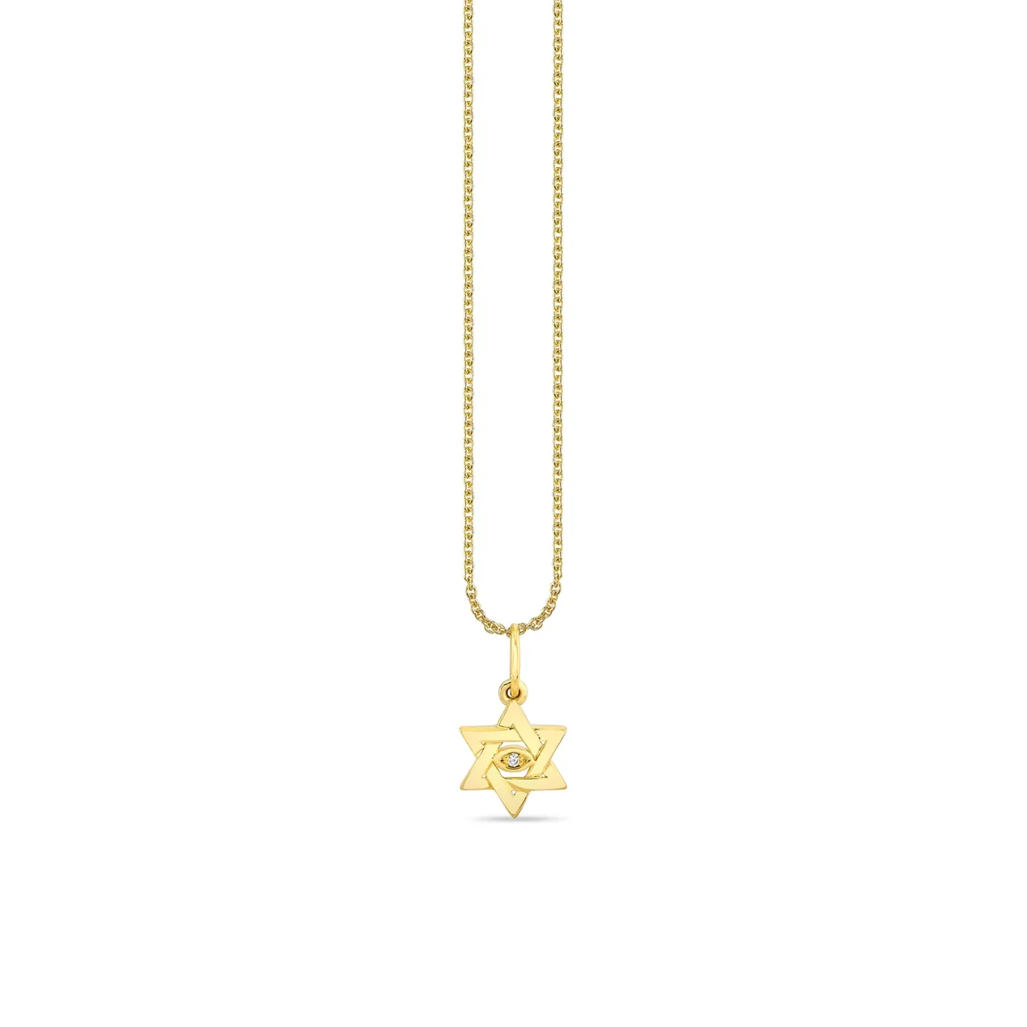 Pure Gold Tiny Star Of David Marquise Eye Charm