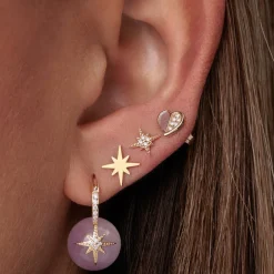 Pure Gold Tiny Starburst Stud