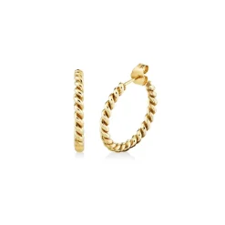Pure Gold Twisted Rope Medium Hoops