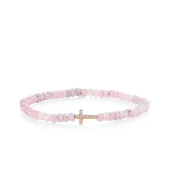 Rose Gold & Diamond Cross on Grapolite