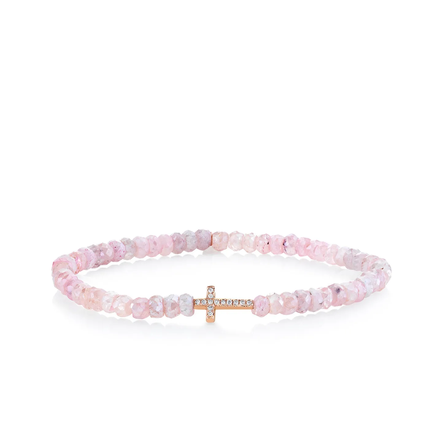 Rose Gold & Diamond Cross on Grapolite