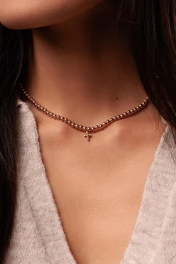 Rose Gold & Diamond Cross Necklace