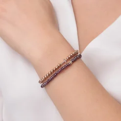 Rose Gold & Diamond Cross on 14k Rose Gold Beads