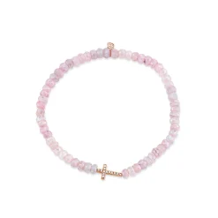 Rose Gold & Diamond Cross on Grapolite