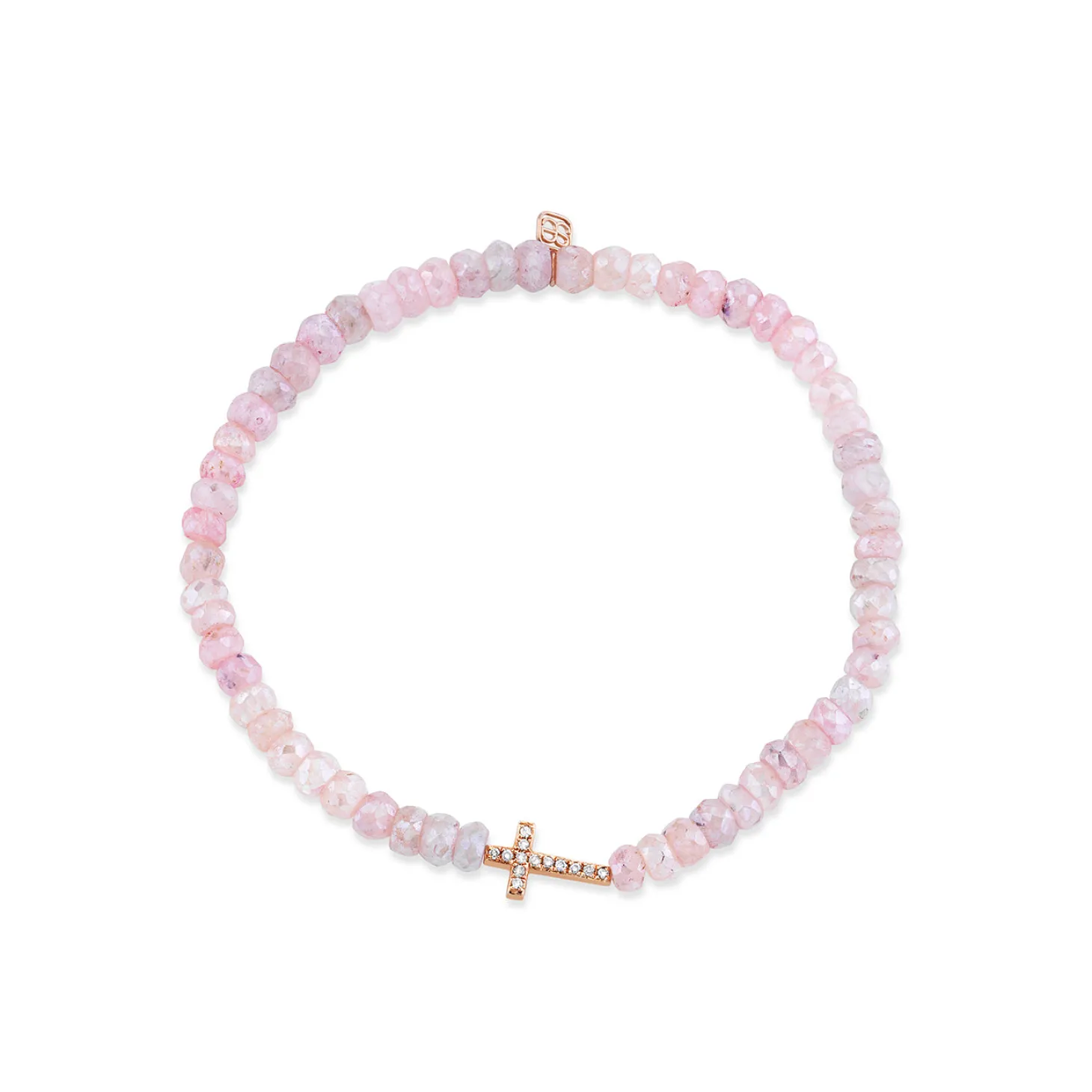 Rose Gold & Diamond Cross on Grapolite