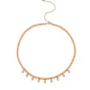 Rose Gold & Diamond Multi Tiny Disc Necklace