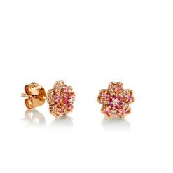 Rose Gold & Diamond Sakura Stud