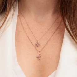 Rose Gold & Diamond Sakura Charm