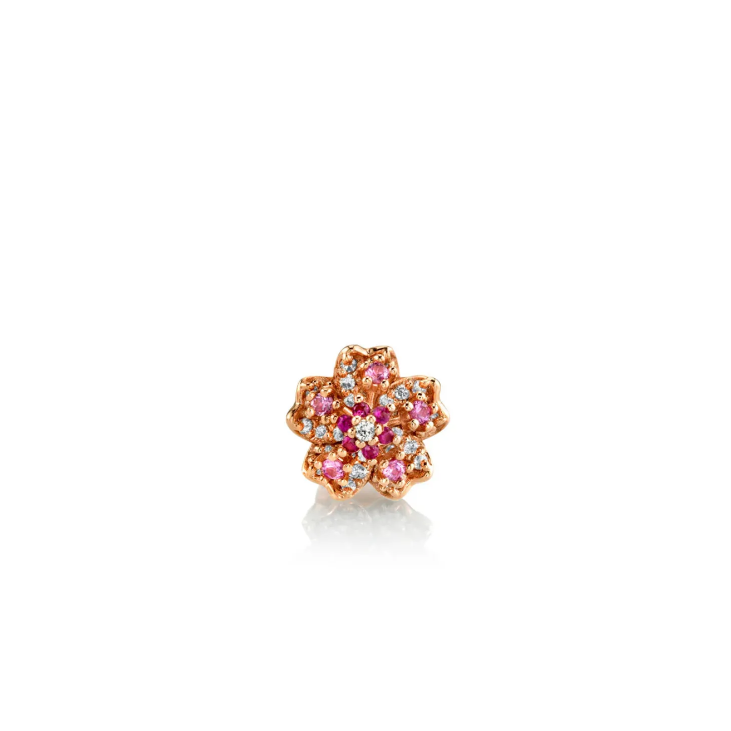 Rose Gold & Diamond Sakura Stud