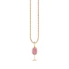 Rose Gold & Pink Sapphire Tiny Wine Glass Charm