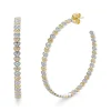 Two Tone Gold & Diamond Large Heart Eternity Hoops