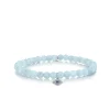 White Gold & Bezel Diamond Eye with Sapphire on Aquamarine
