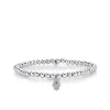 White Gold & Diamond Hamsa on White Gold Beads